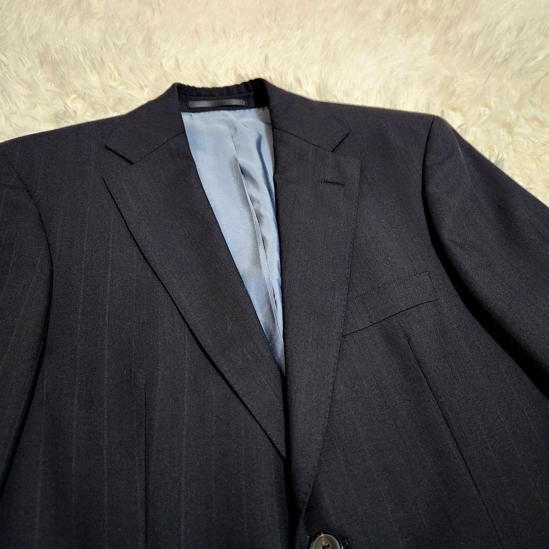 【美品】HUGO BOSS シャドウストライプ セットアップ スーツ 46