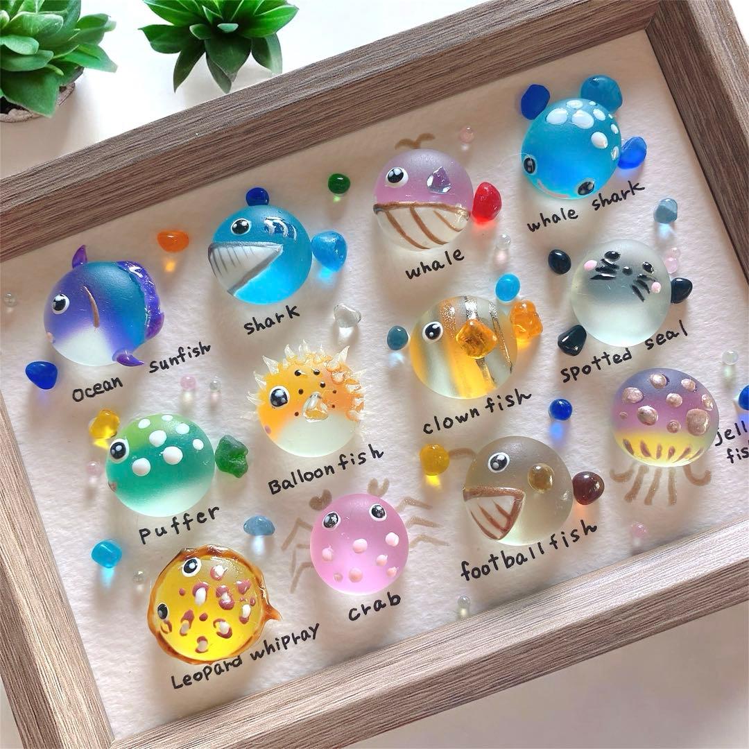 inuinu様　①②シーグラスアート　水族館　アクアリウム