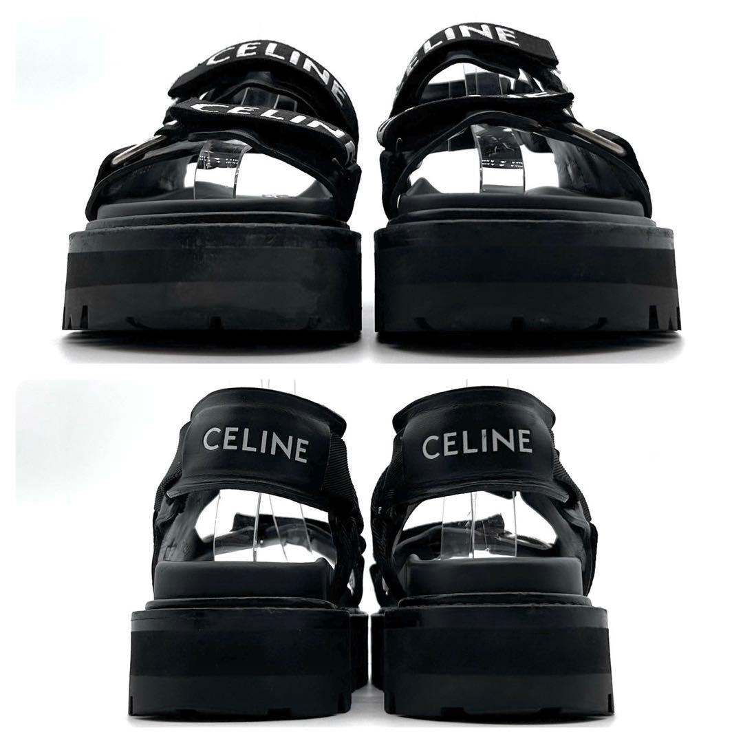 保存袋　セリーヌ　サンダル　バルキー　アウトドア　厚底　黒　24cm 37