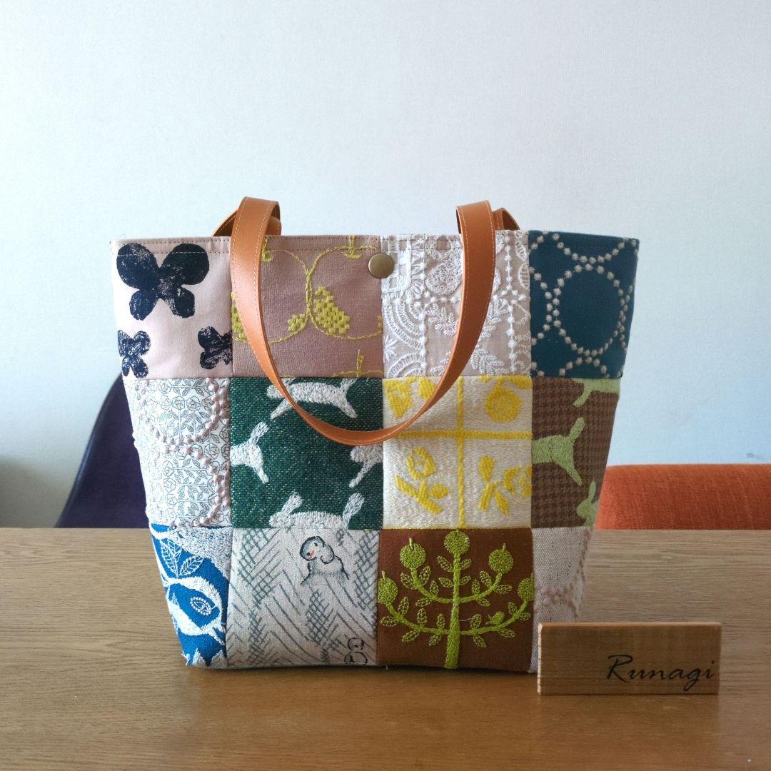 【1562】パッチワーク ハンドバッグ＊ミナペルホネン