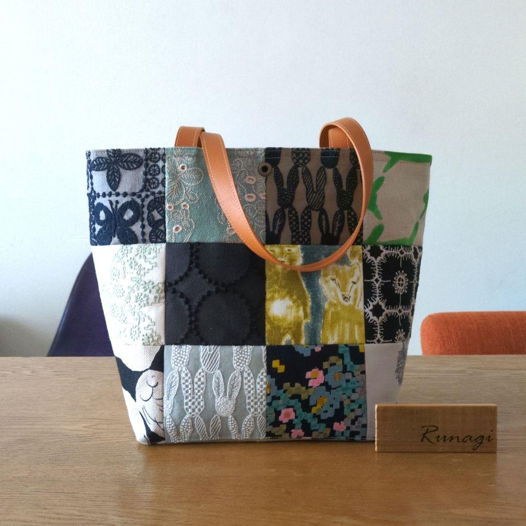 【1562】パッチワーク ハンドバッグ＊ミナペルホネン