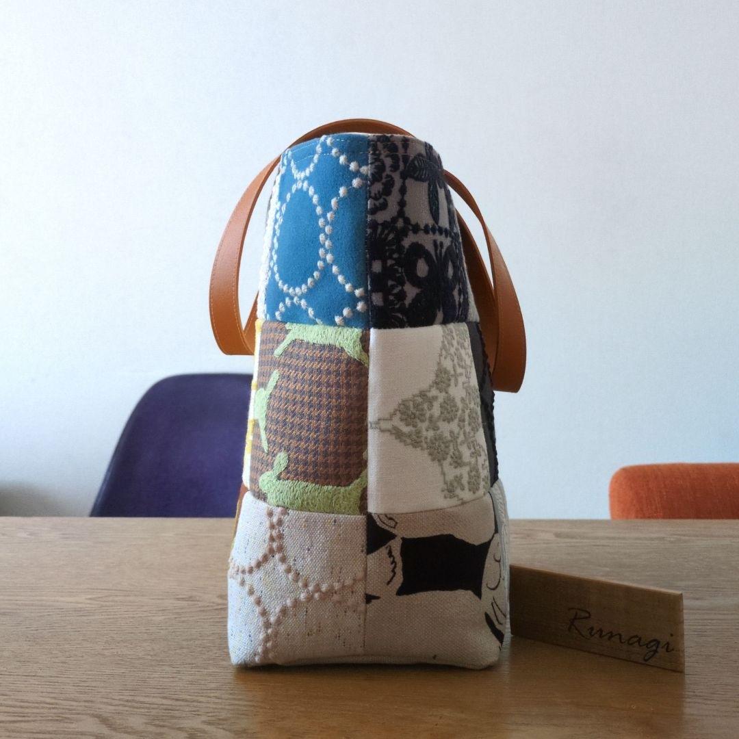 【1562】パッチワーク ハンドバッグ＊ミナペルホネン