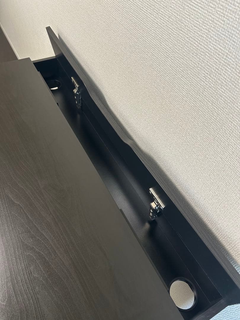 IKEA ALEX デスク 100×48cm ブラックブラウン 配線収納付き