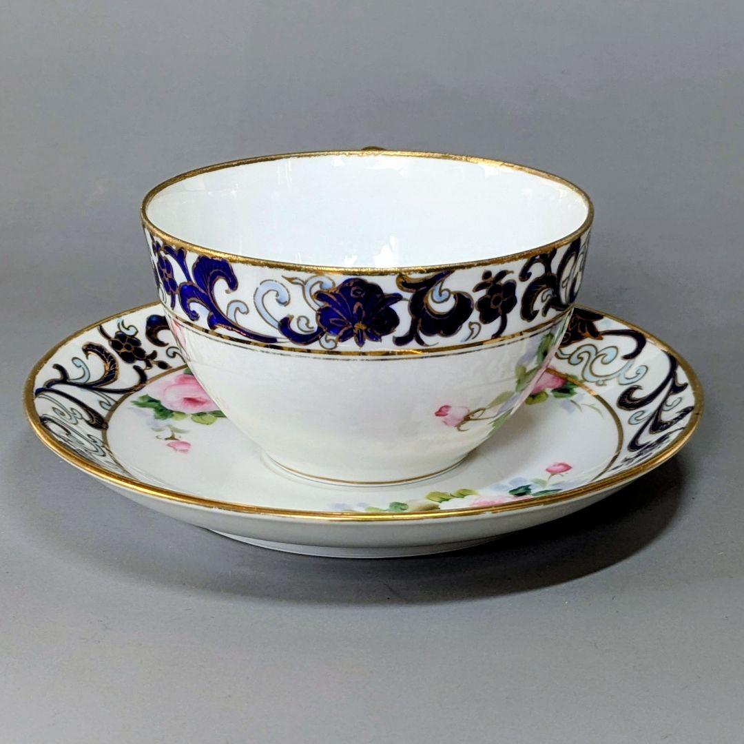 オールドノリタケ銘品!! 金彩藍帯薔薇図紋　キャビネットカップ＆ソーサー