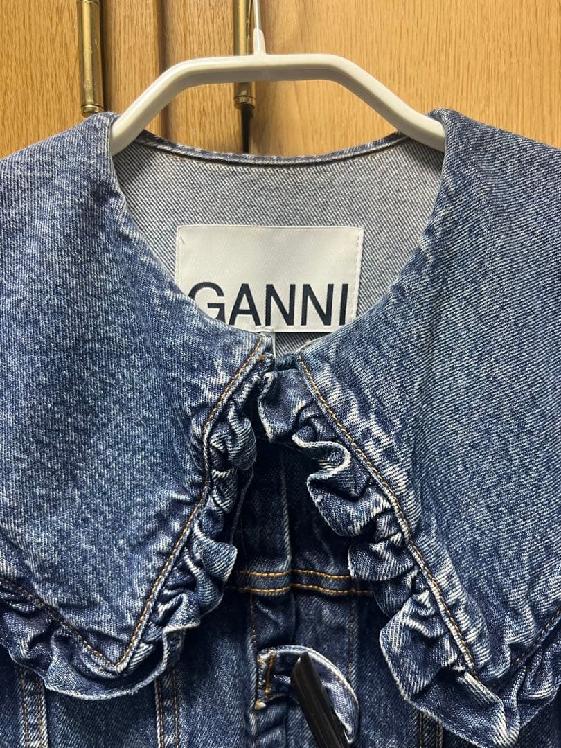 ganni フリル襟　デニムジャケット