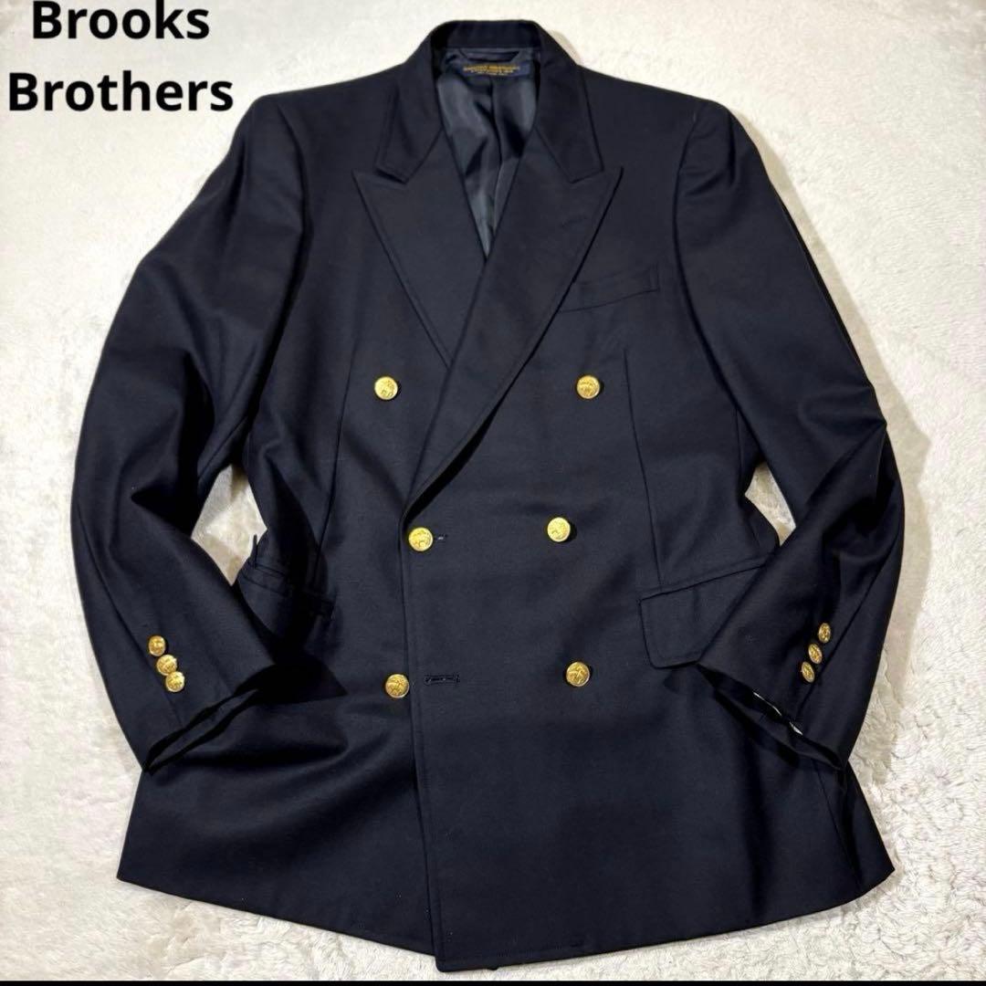 Brooks Brothers 紺ブレザー ダブルブレスト 金ボタン ウール L