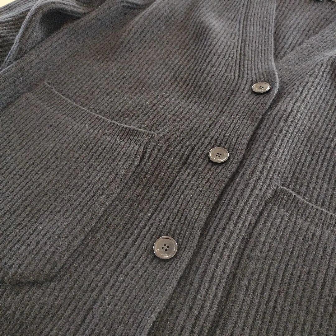 ドゥロワー　drawer ウールカシミヤ　リブニット　カーディガン