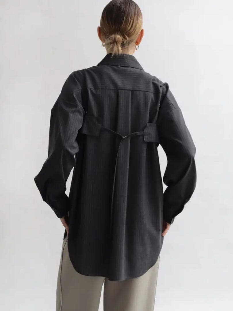 Aga マニッシュストライプアンサンブルシャツ