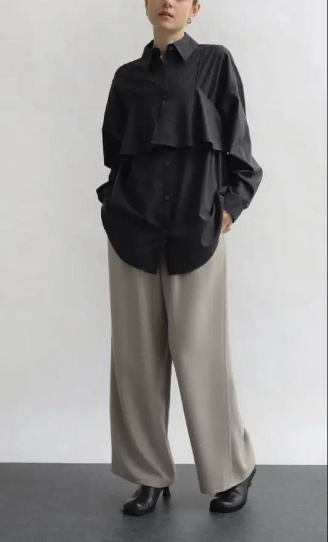 Aga マニッシュストライプアンサンブルシャツ