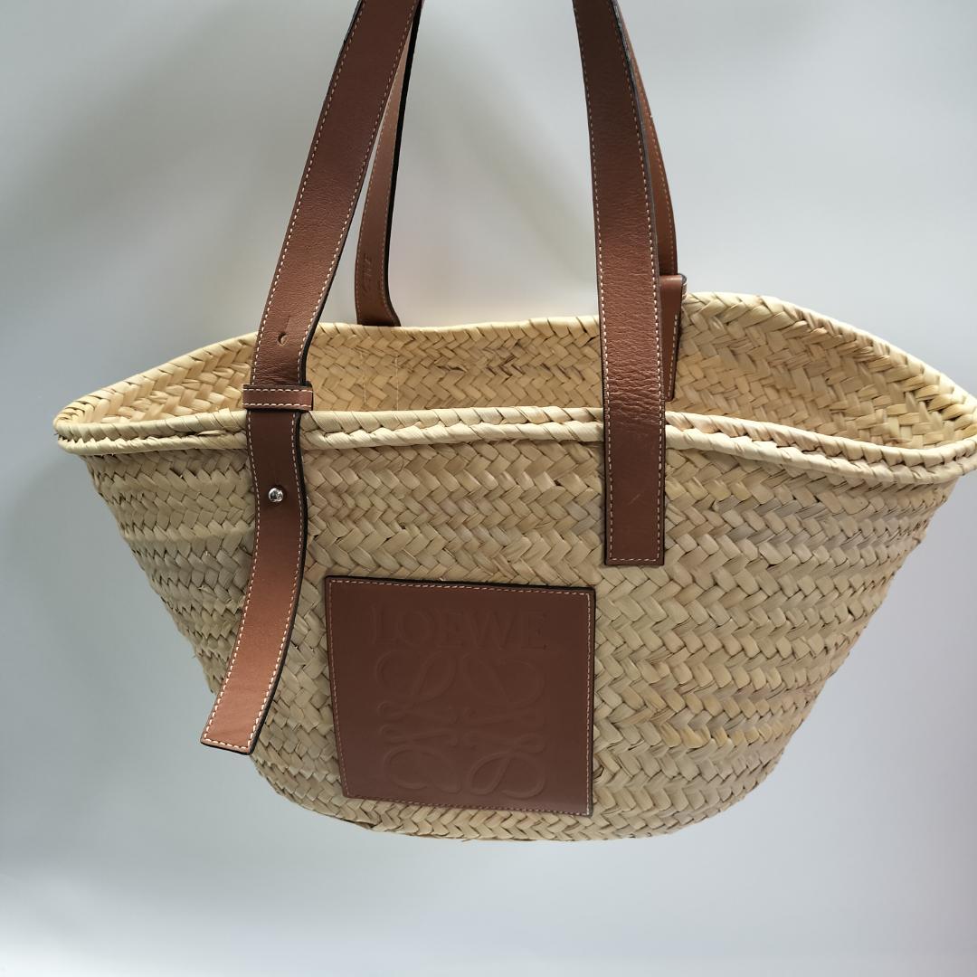 【ロエベ】バスケット かごバッグ レザーハンドル