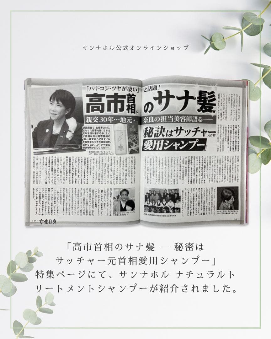 サンナホル　ナチュラルトリートメントシャンプー300ml2本　分包商品説明書付