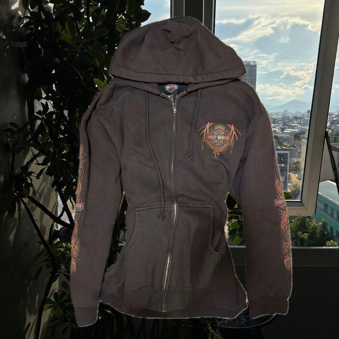 ハーレー ダビッドソン パーカー y2k 平成ギャル ブラウン 馬