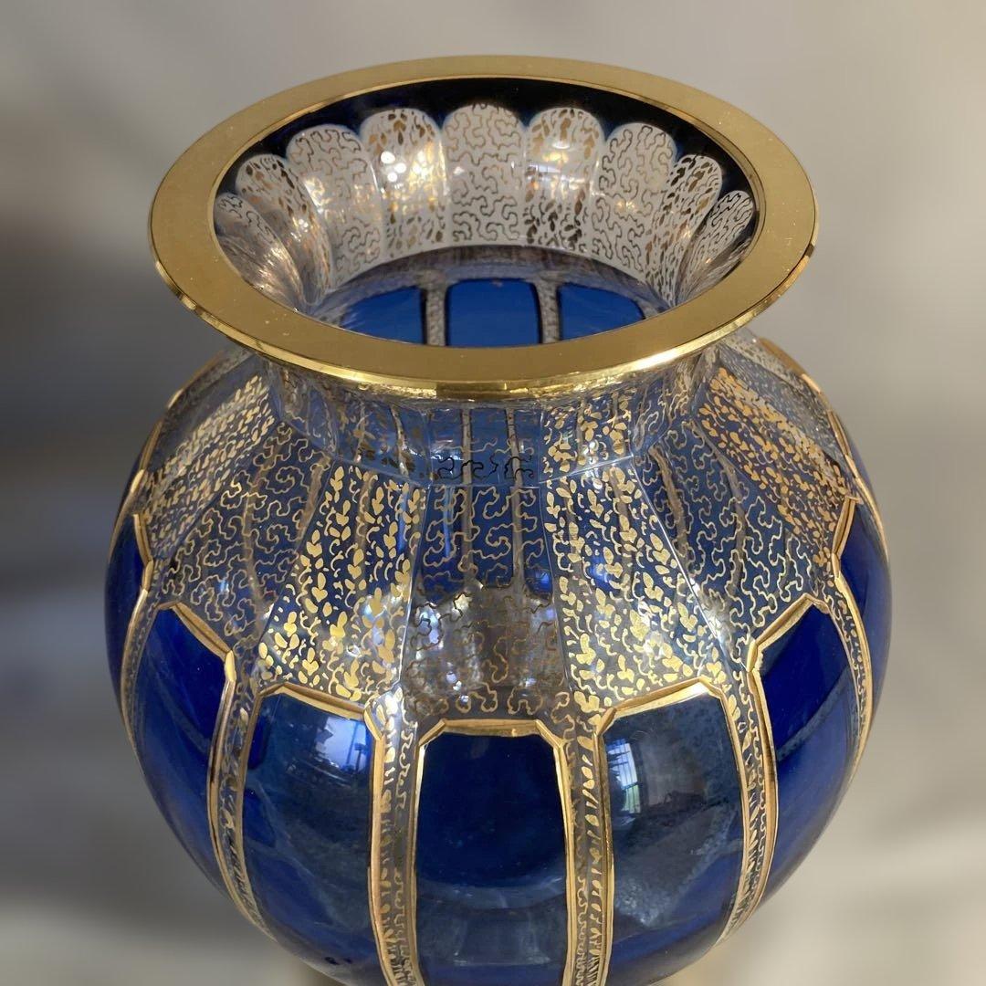 【クローバージジさん専用】ボヘミアグラス　王室御用達　モーゼル社　クリスタル花瓶