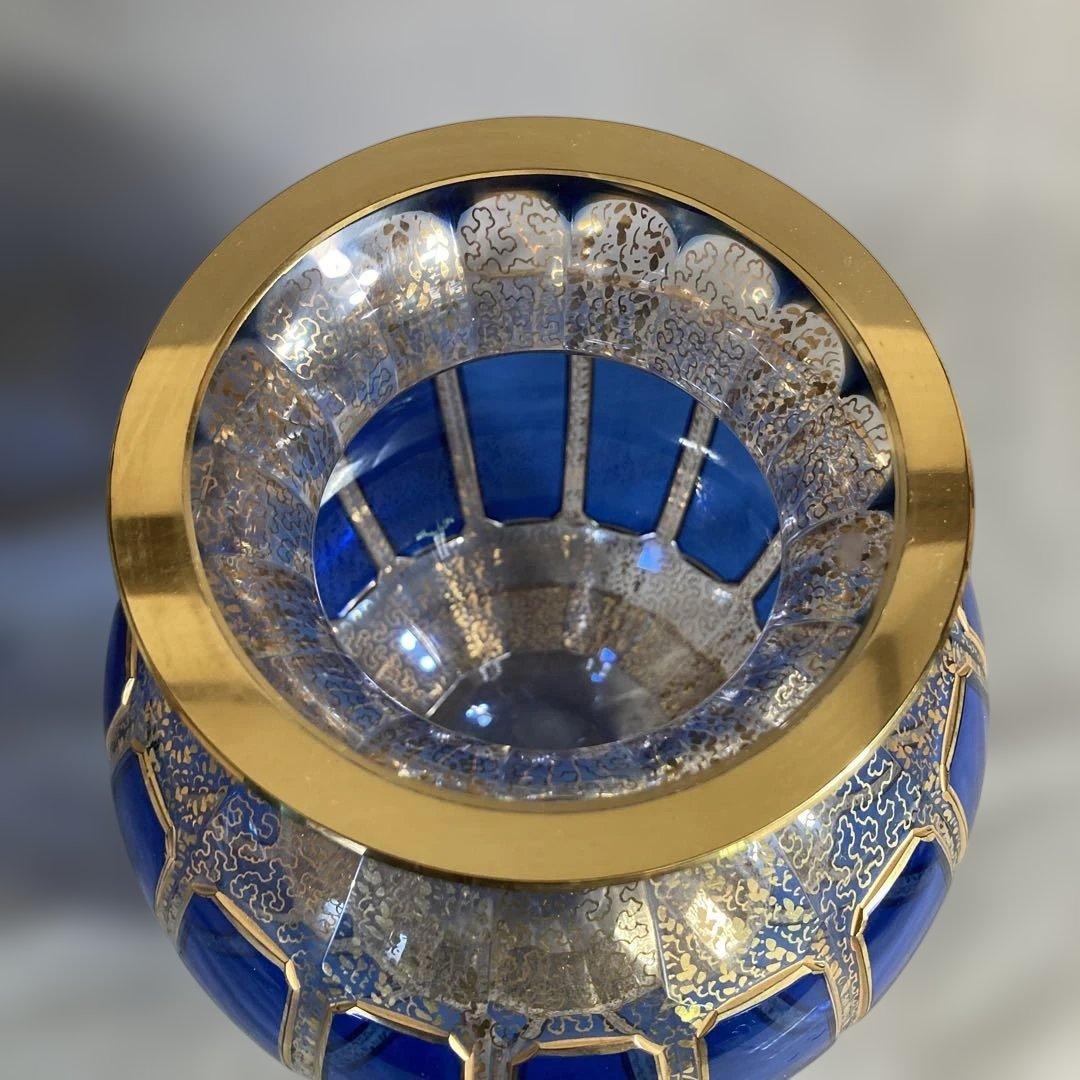 【クローバージジさん専用】ボヘミアグラス　王室御用達　モーゼル社　クリスタル花瓶