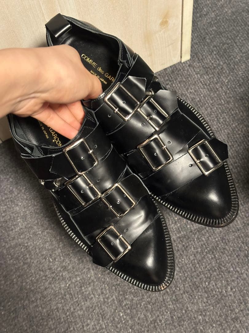 コムデギャルソン 希少 2014年 モンスター期 多重ベルト 靴