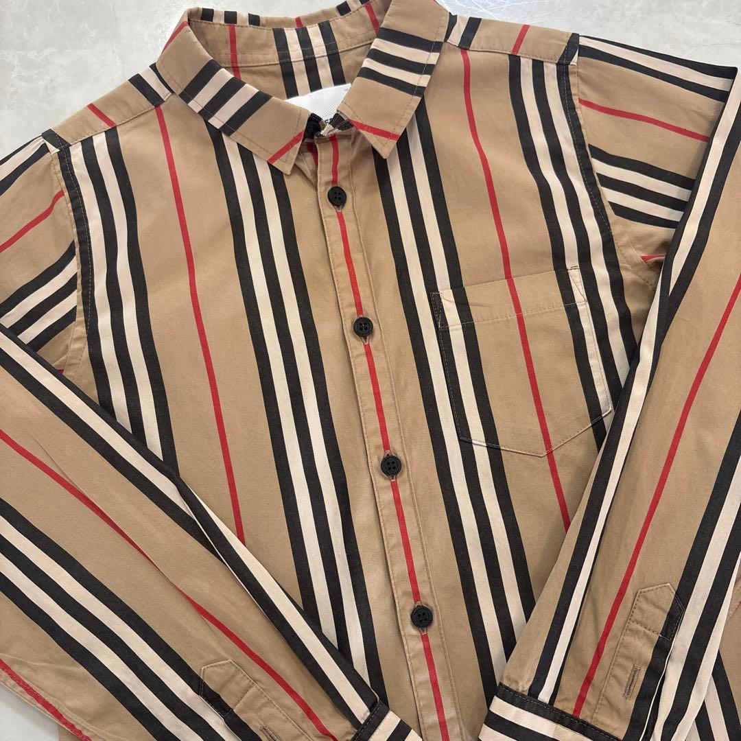 BURBERRY キッズ ストライプ柄 長袖シャツ
