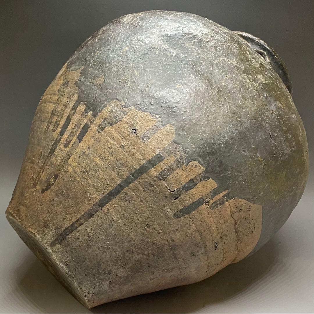 大壺　37cm 　古信楽焼　三耳壺　江戸時代　T.c543