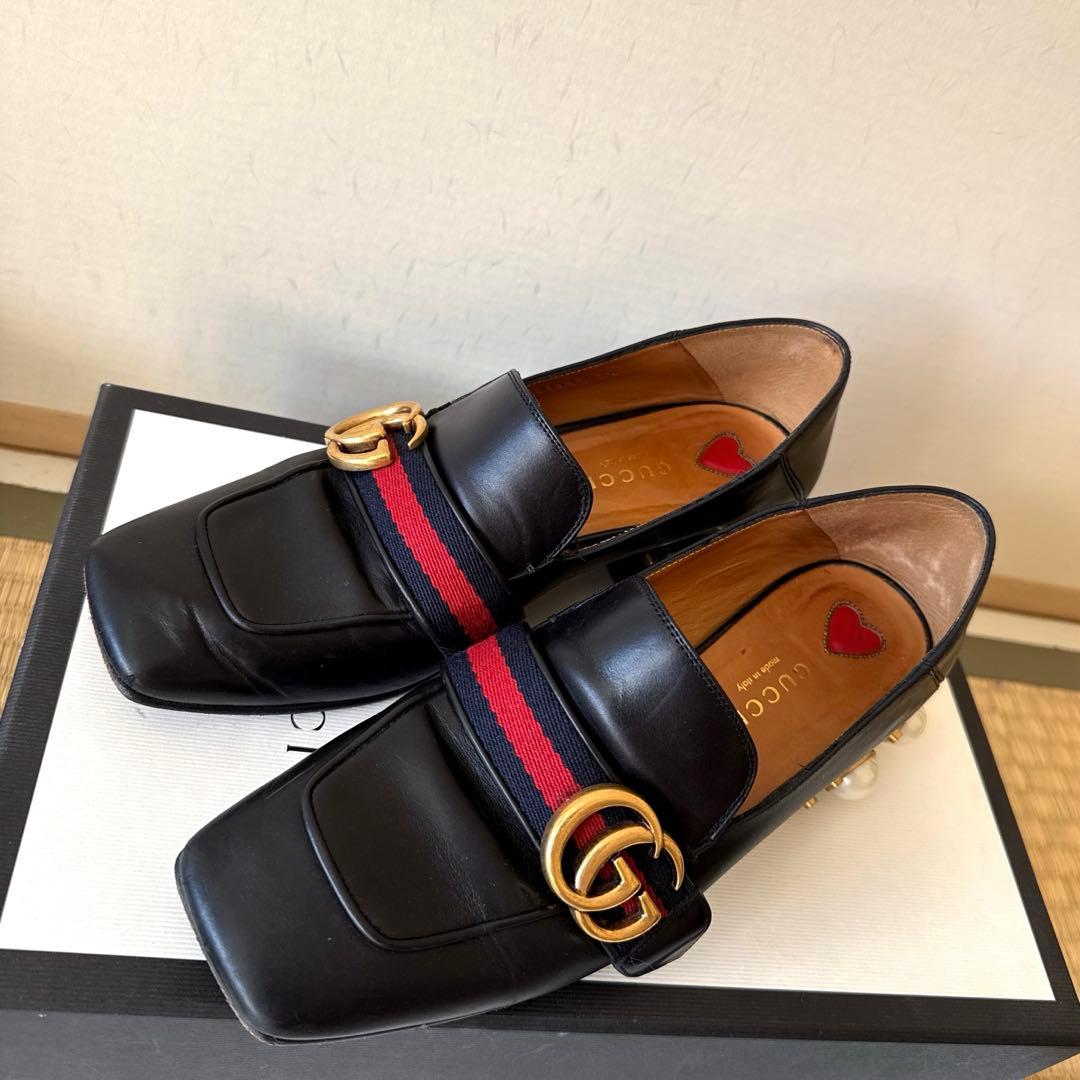 グッチ GGマーモント パール ローファー 36