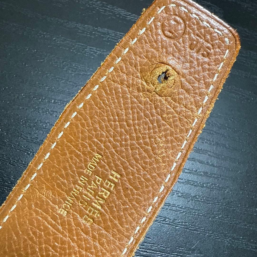 HERMES エルメスリバーシブルベルト65 プレートHバックル　シルバー