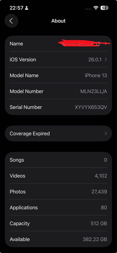 【美品】iPhone13 512GB 海外版 シャッター音なし