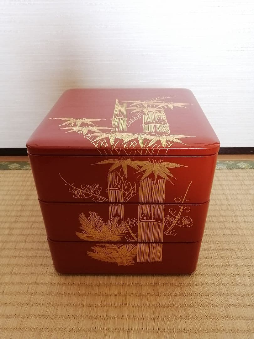 【輪島塗】本日限定　3段　重箱　漆　天然木