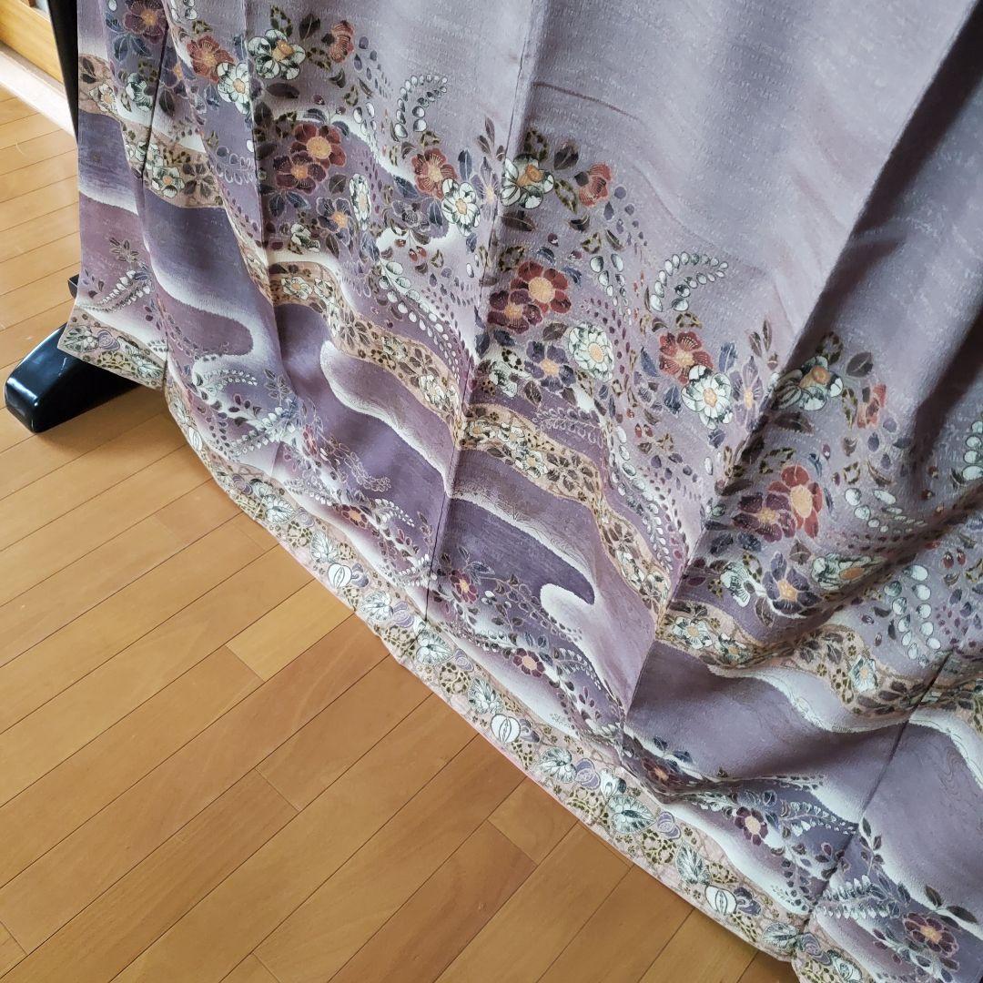 未使用♥️手描き紬訪問着「辻ヶ花」 パールトーン　トールサイズ◾お値打ち価格