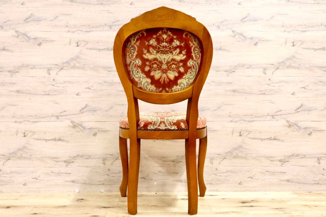 GMIH74A○イタリア製 金華山織 ダイニングチェア 椅子 鋲打ち 彫刻