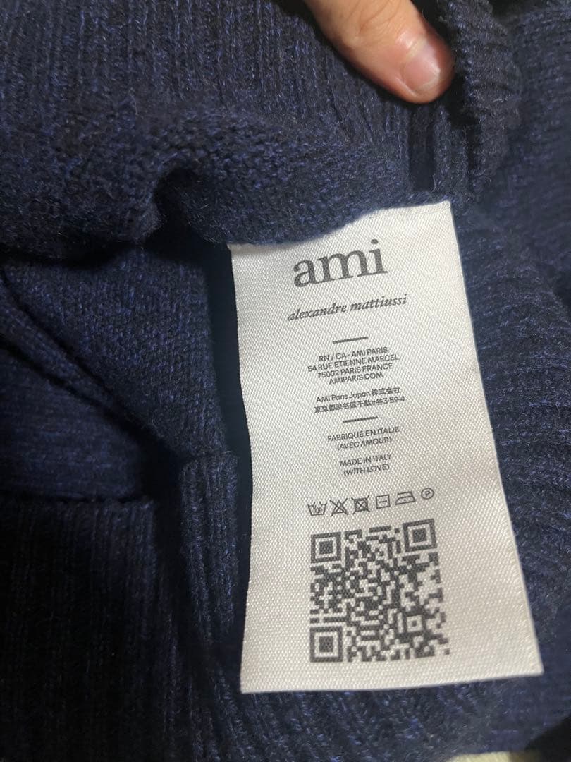 【美品】Ami Paris ネイビーニット カシミヤ　ユニセックス