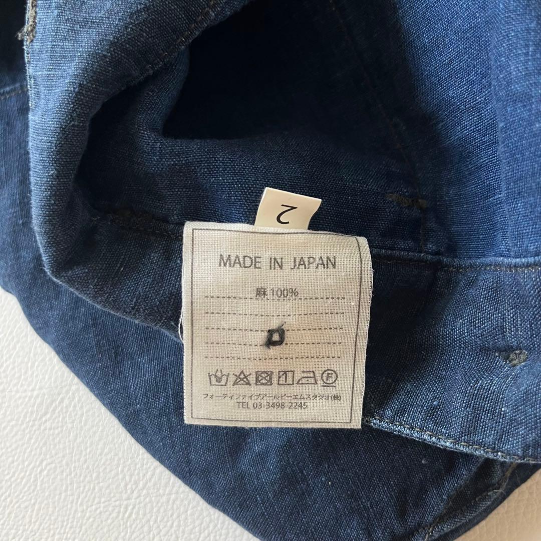 45R　リネンの908ベイカーパンツ　ロゴ刺繍　ワークパンツ　45rpm