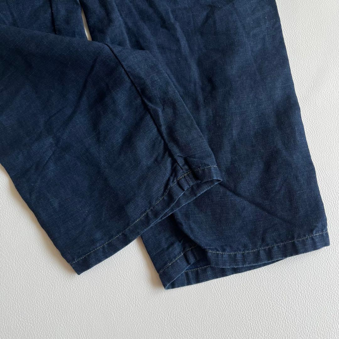 45R　リネンの908ベイカーパンツ　ロゴ刺繍　ワークパンツ　45rpm