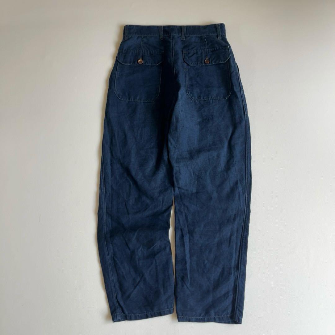 45R　リネンの908ベイカーパンツ　ロゴ刺繍　ワークパンツ　45rpm