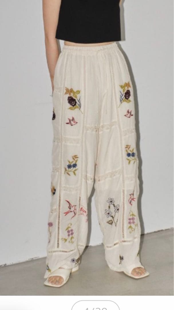 TODAYFUL エンブロイダリーパッチワークトラウザーズ