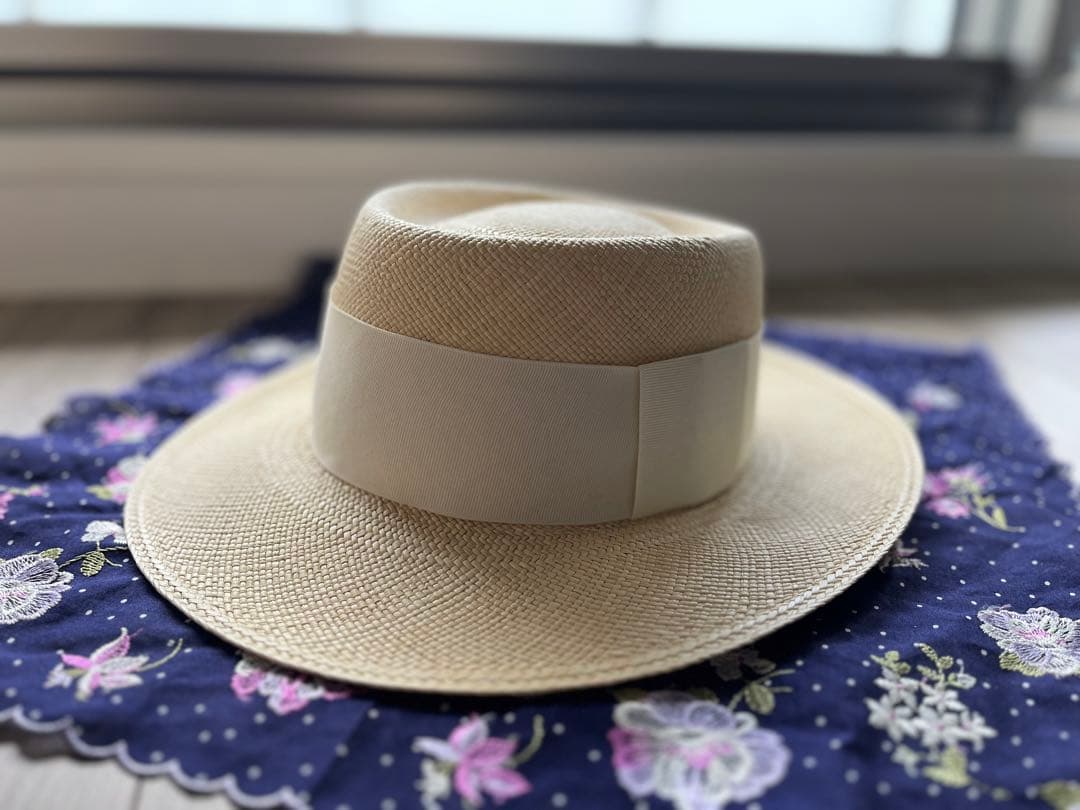 リボン付きストローハット/ARTESANO（アルテサーノ）