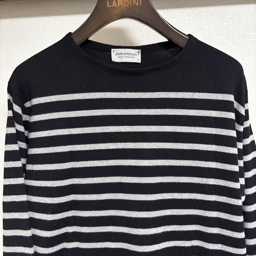 JOHN SMEDLEY ジョンスメドレー ボーダーコットンニット S