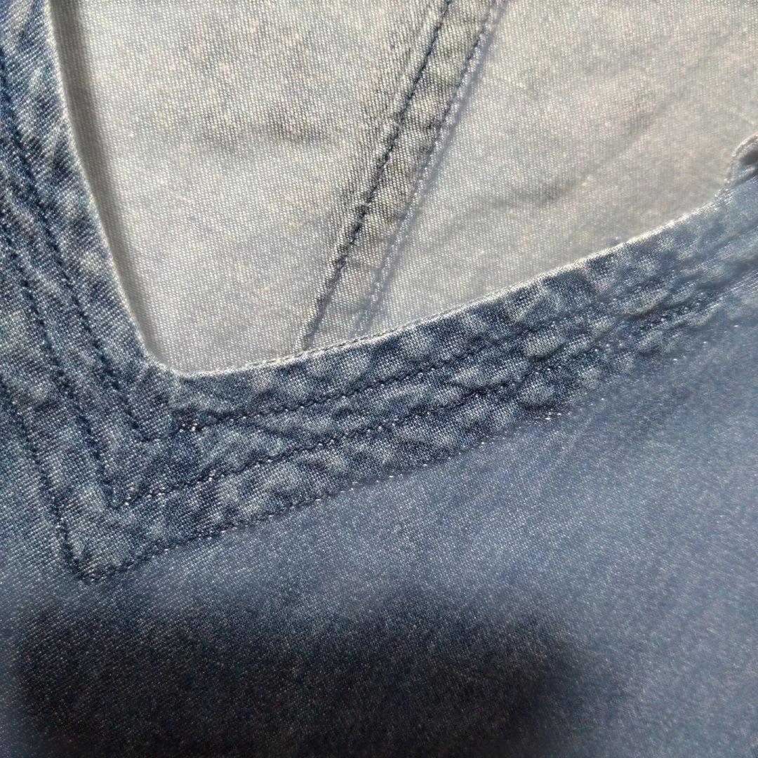 CASEYCASEY デニム Vネック 七分袖デニムワンピース