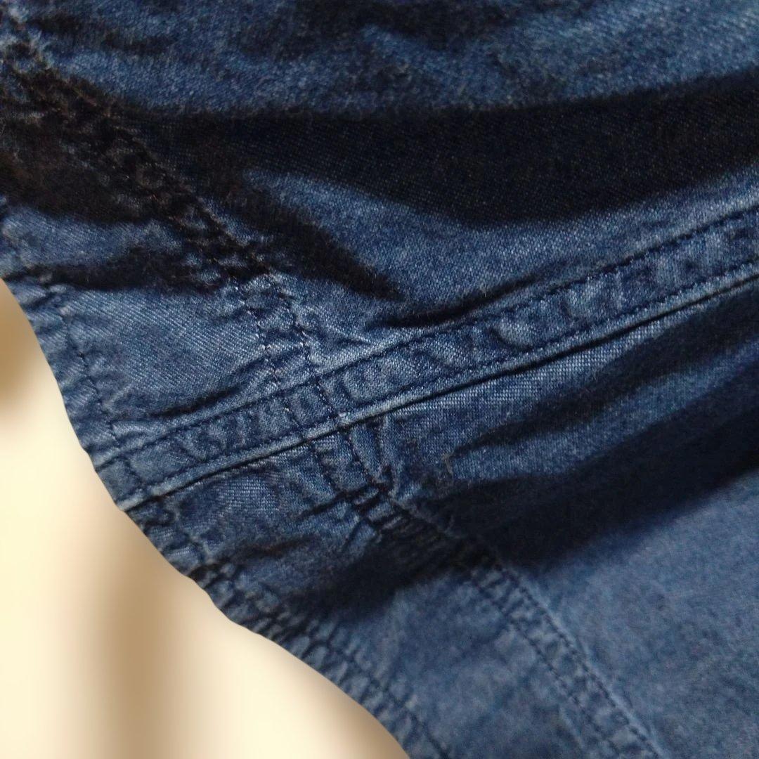 CASEYCASEY デニム Vネック 七分袖デニムワンピース