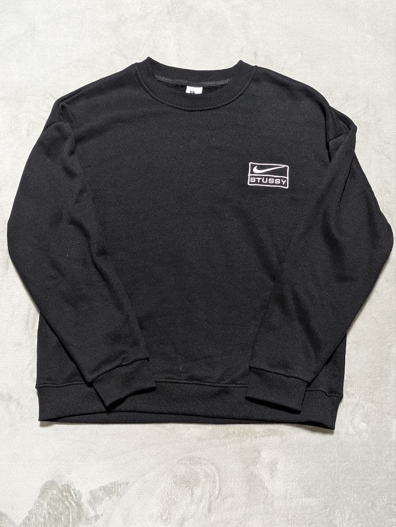 NIKE × STUSSY コラボ 刺繍ロゴ スウェット ブラック