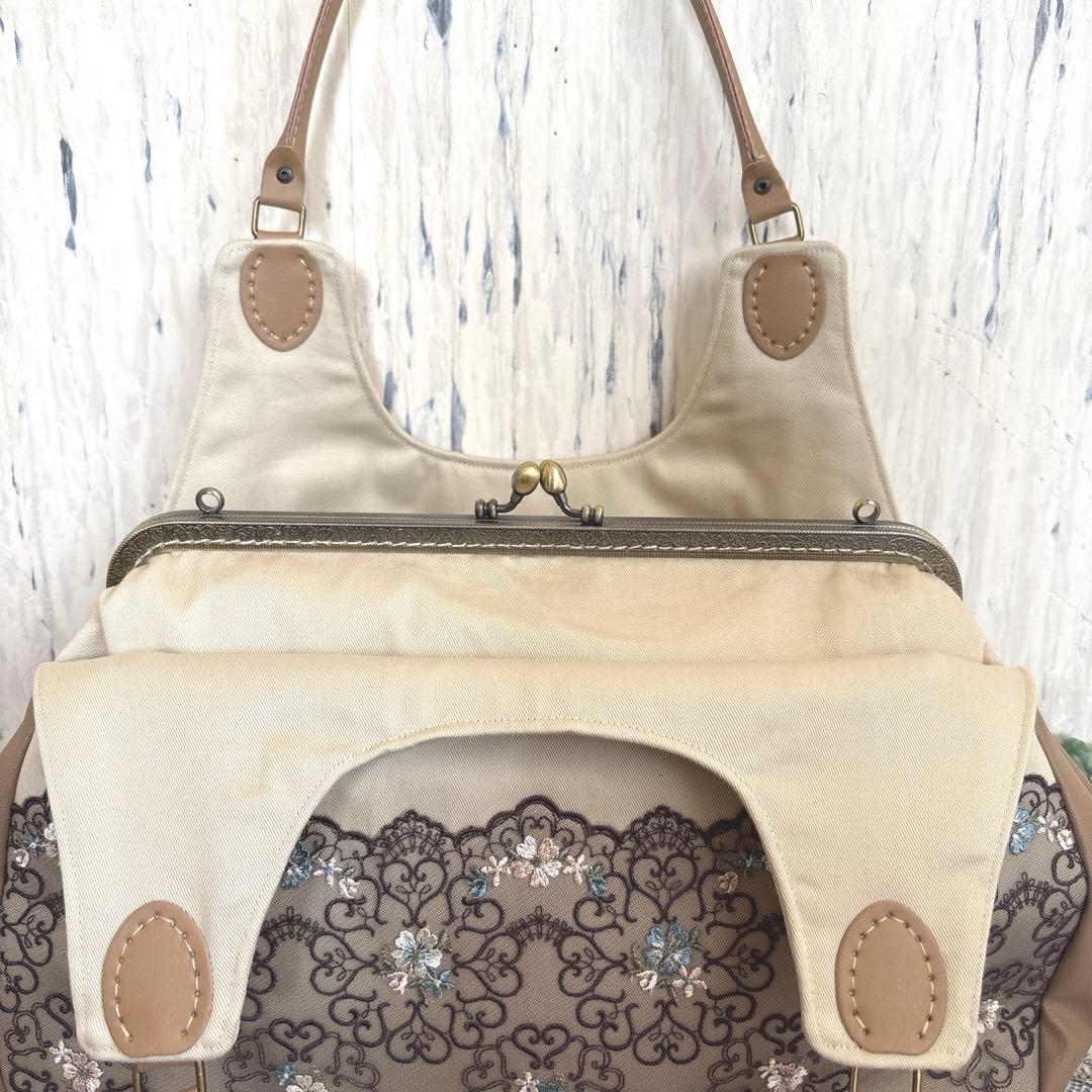 みっきー　特大あおりがま口バッグ　ハンドメイド