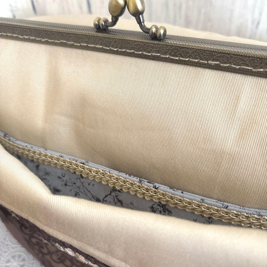 みっきー　特大あおりがま口バッグ　ハンドメイド