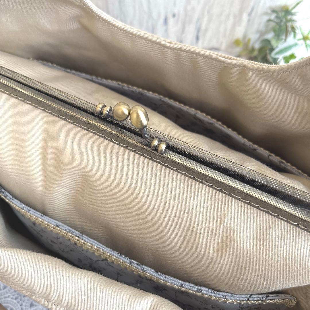 みっきー　特大あおりがま口バッグ　ハンドメイド