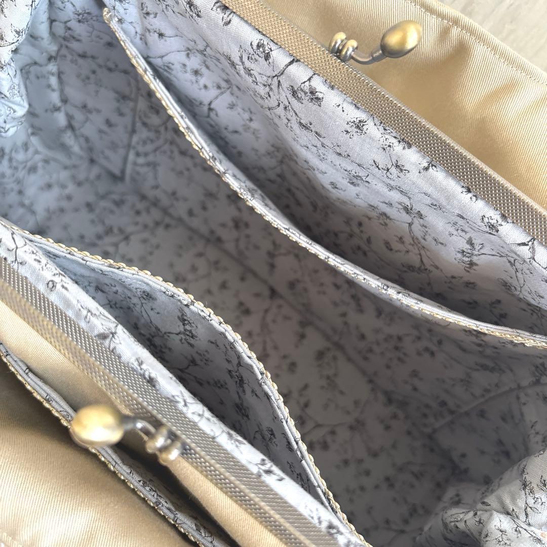 みっきー　特大あおりがま口バッグ　ハンドメイド