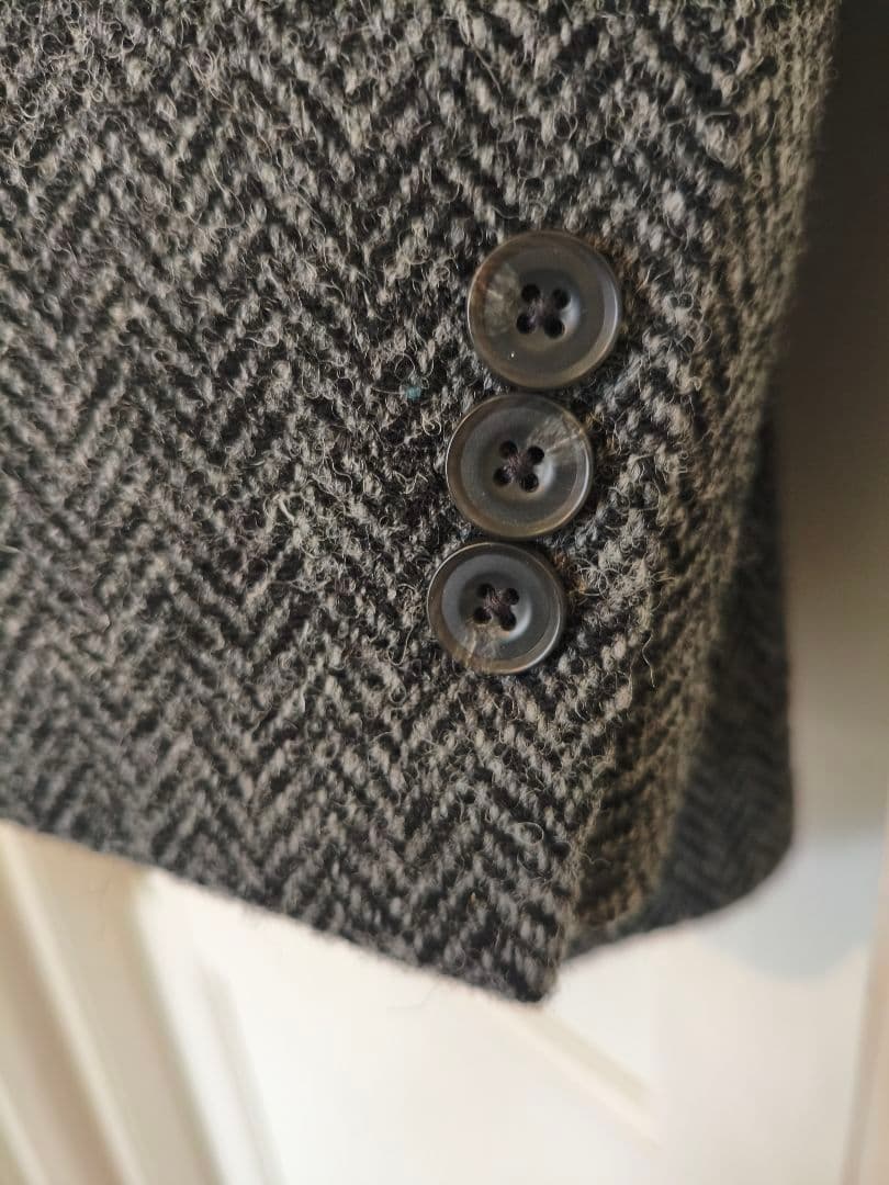 【試着のみ】Harris Tweed ヘリンボーン テーラードジャケット　L