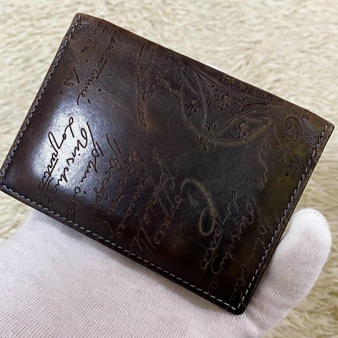 【希少】ベルルッティ 名刺入れ 二つ折り カリグラフィ マダムオルガ期