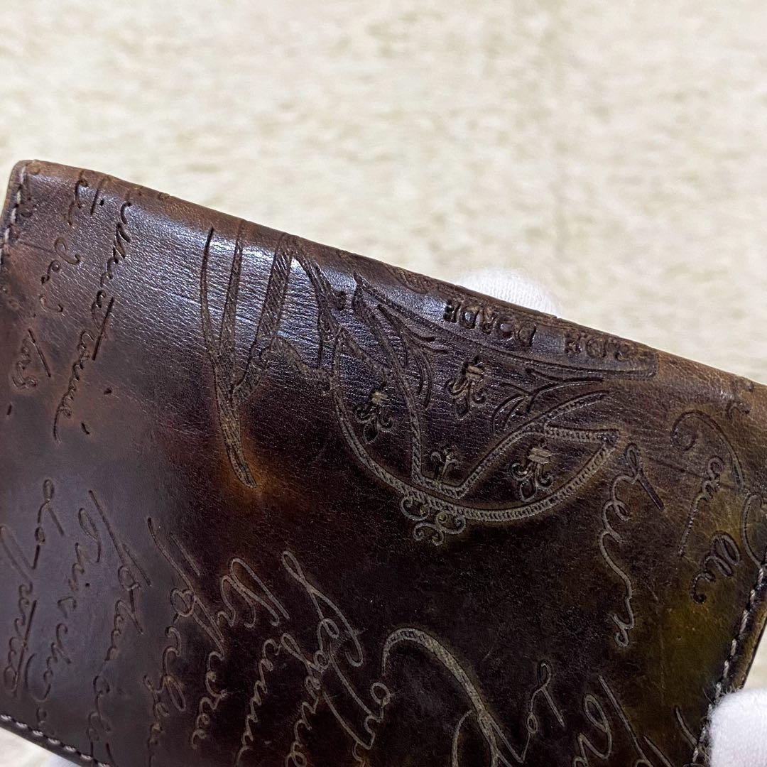 【希少】ベルルッティ 名刺入れ 二つ折り カリグラフィ マダムオルガ期