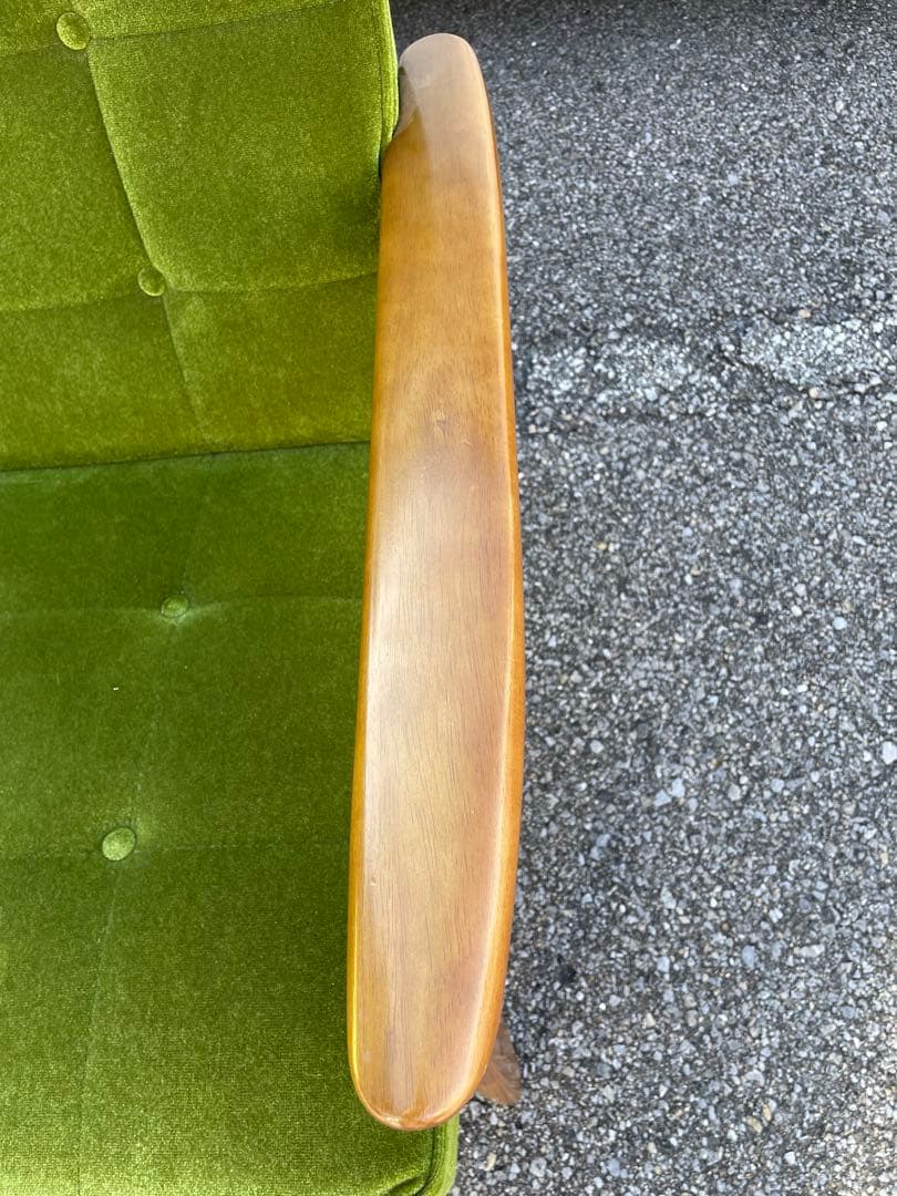 うず　カリモク60 Kチェア2シーター モケットグリーン　おまけ付