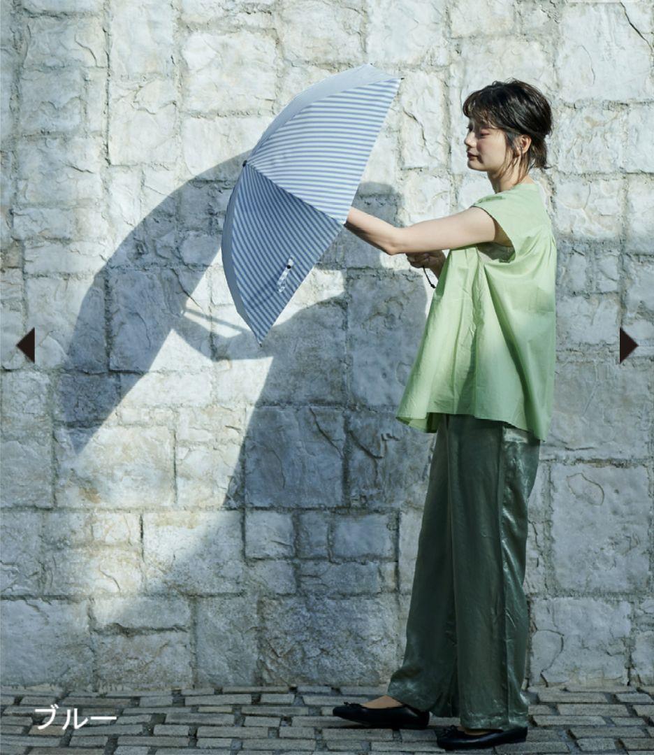 サンバリア100 折りたたみ日傘 ２段折 コンパクト / ストライプ