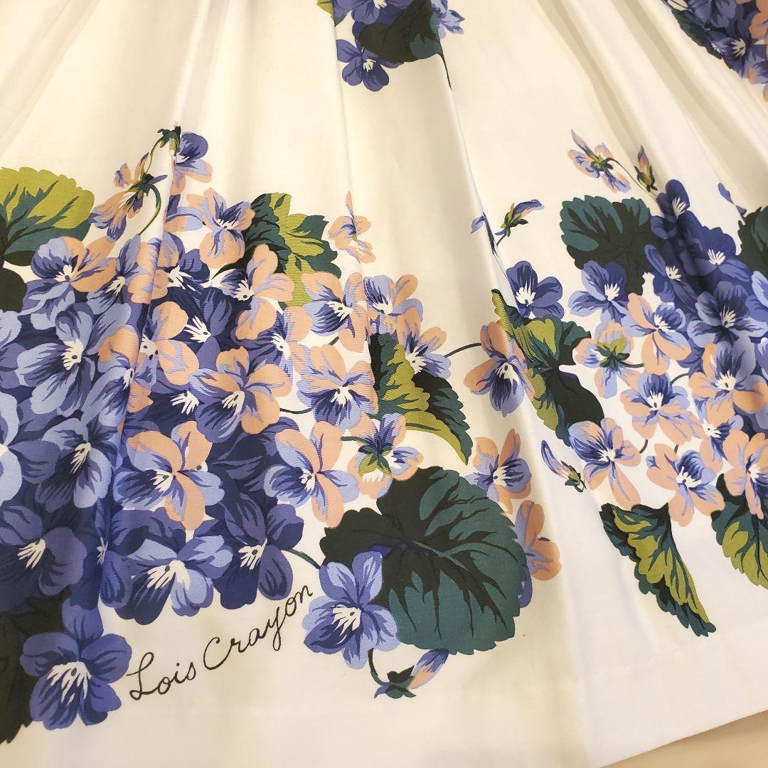 ロイスクレヨン ワンピース 紫陽花（スミレ）柄 Mサイズ