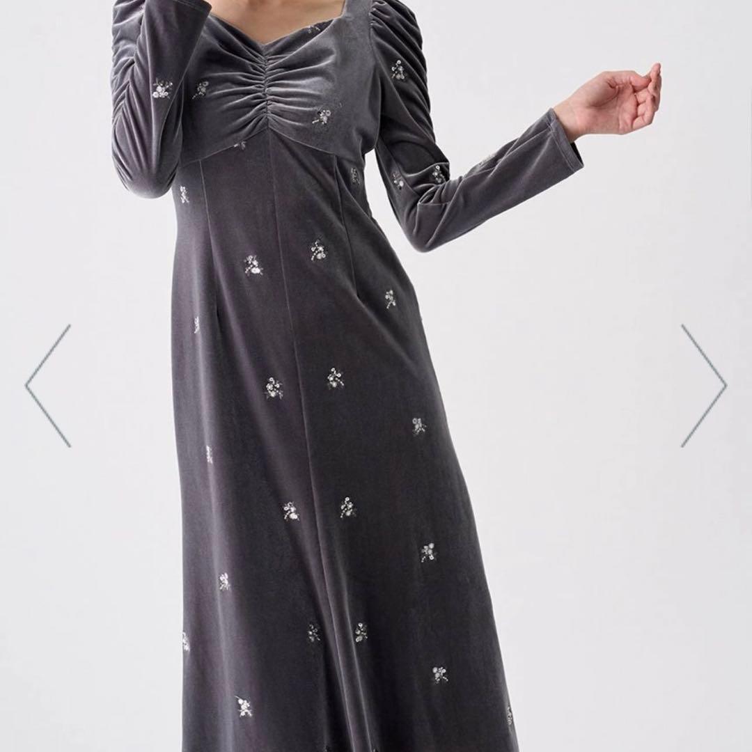 花柄刺繍ベロアワンピース celford タグ付き　新品　最終価格