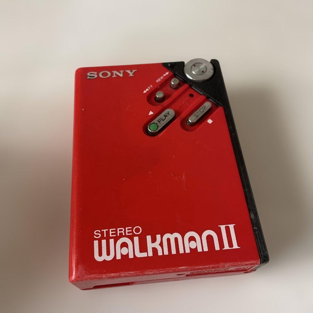 【ジャンク品】SONY WM-2 カセットプレーヤー レッド