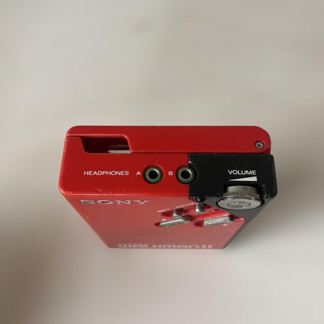 【ジャンク品】SONY WM-2 カセットプレーヤー レッド